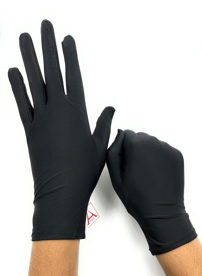 أون قفازات Aone المصنوعة من الألياف الدقيقة، خالية من الوبر، لون أسود، زوج واحد. مقاومة للبقع وبصمات الأصابع، فحص جودة دقيق، وحماية من الخدوش. مثالية للتعامل مع المجوهرات/الماس/الأحجار الكريمة، ومتاجر الساعات، والقيادة، والحماية من الشمس والغبار. - Image 4